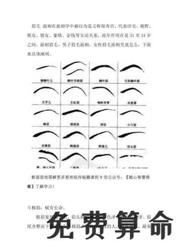 面相圖解眉毛 二十四種眉相