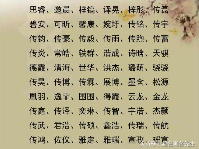 寶寶起名生辰八字免費取名字大全