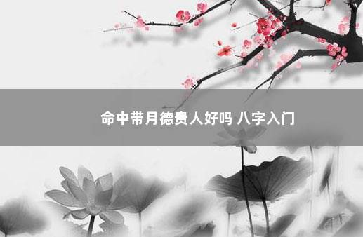 命中帶月德貴人好嗎 八字入門