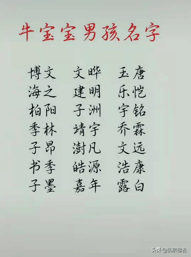 屬牛寶寶取名字取什麼比較好(3)